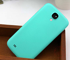 Шкіряна задня кришка бірюзова для Samsung Galaxy S4
