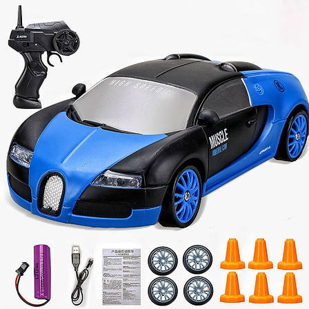 Іграшкова машинка для дріфту на радіокеруванні Bugatti 4WD Бугатті на радіокеруванні дрифт, фото 1