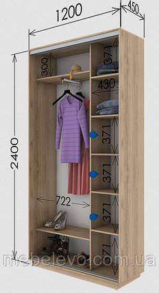 Шафа-купе 2Д Стандарт 120х45 h-240, ТМ Гарант, фото 1