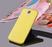 Мягкий ультратонкий (0,3 мм) пластиковый желтый чехол для Samsung Galaxy S4