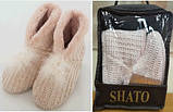 Хатні капці жіночі в'язані чобітки уги угі уггі м'які теплі фліс махрові shato тапки 012, фото 2