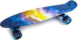 Пенні борд 22 дюйми PENNY з малюнком "Всесвіт". Колеса світяться при катанні
