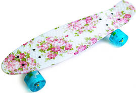 Пенні Борд PENNY з малюнком Трояндочки. Колеса світяться . Навантаження до 80 кг