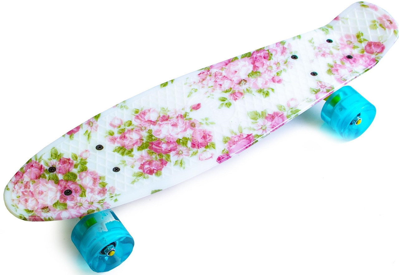 Penny board "Flowers". Світяться колеса