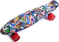 Penny Board "Graffiti" NBA. Светящиеся колеса.