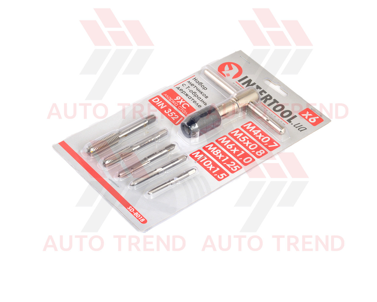 Набір мітчиків із Т-подібним тримачем 6 од. (M4, M5, M6, M8, M10)