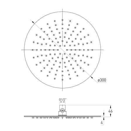 CASCADA R90 душ верхній, Ø300*4мм, SS, de la noche Арт. 16008105, фото 2