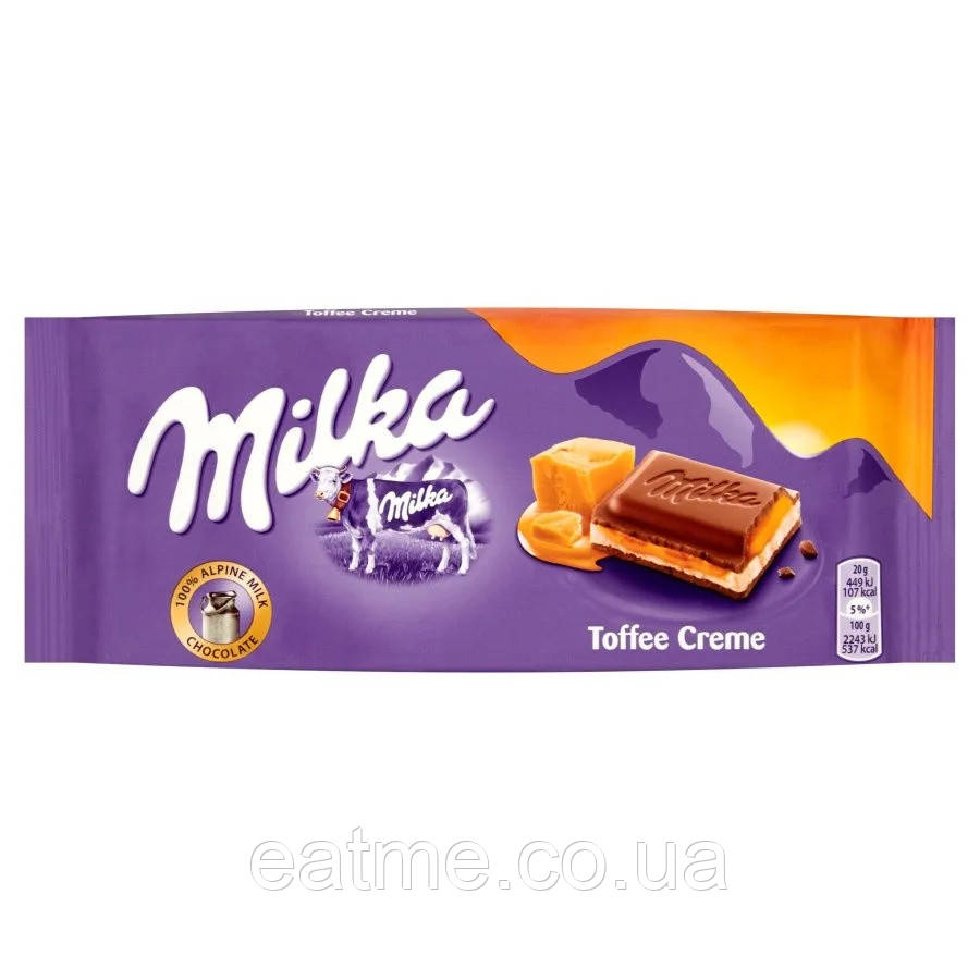 Milka Caramel-Creme Молочний шоколад із рідкою карамеллю 100g