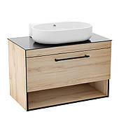 BLACK EDGE тумба підвісна 90см зі стільницею 1 ящик, дуб Арт. f32119OK(1)