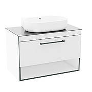 BLACK EDGE комплект меблів 90см, білий: тумба підвісна зі стільницею 1 ящик + умивальник накладний i32119(2) Арт. f32119W