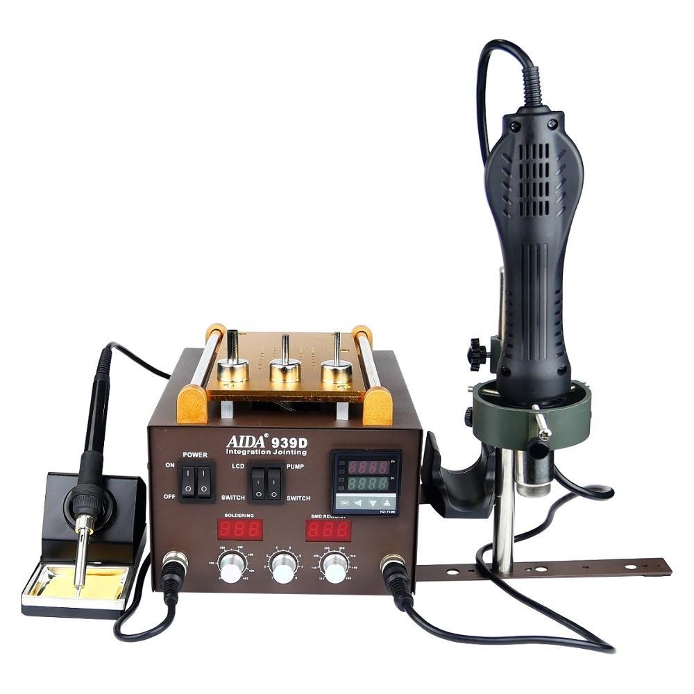DR Паяльна станція Aida 939D з вбудованим вакуумним сепаратором 9" (20 x 11 см), фен, паяльник, третя рука, фото 1