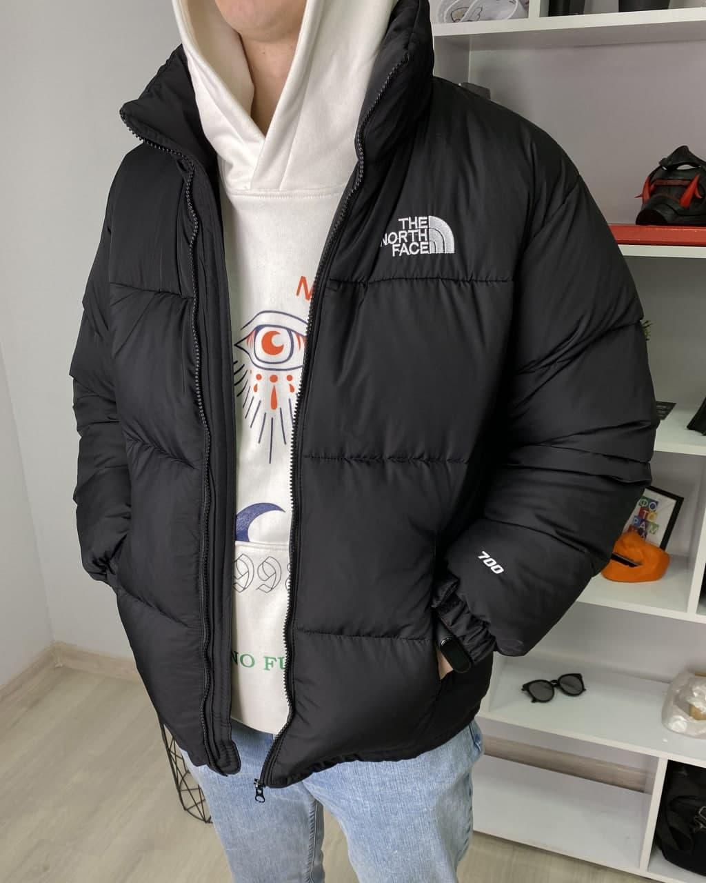 Пуховик The North Face зимовий чоловічий чорний розмір S, M, L
