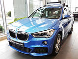 Захисна накладка на задній бампер для BMW X1 F48 M-Sport 2015-2020, lift 2020+ /чорн.нерж.сталь/, фото 5