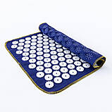 Масажний килимок Аплікатор Кузнєцова (акупунктурний голка для спини) OSPORT Lite 50 (apl-004) Синьо-білий, фото 3