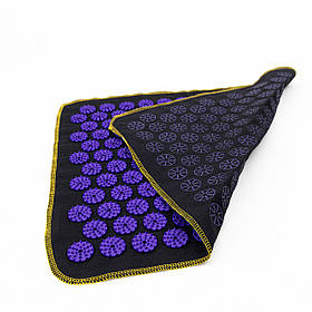 Масажний килимок Аплікатор Кузнєцова (акупунктурний голка для спини) OSPORT Lite 50 (apl-004) Чорно-фіолетовий