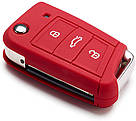 Силіконовий чохол для ключа Volkswagen Key Cover, Golf 7 (MQB), Red, артикул 000087012AL041, фото 3
