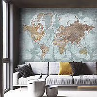 Фотообои панно на заказ "Дизайнерская карта мира"