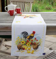 Набор для вышивания крестом (дорожка на стол) Vervaco Chickens "Кукареку"