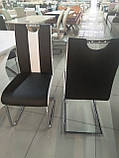 Стілець Орландо Orlando DS - 1007-1 Black + White чорно - біла кожзам з ручкою, фото 3