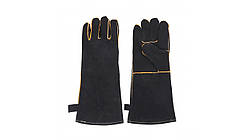 Термостійкі шкіряні рукавички довгі для гриля 2 шт.