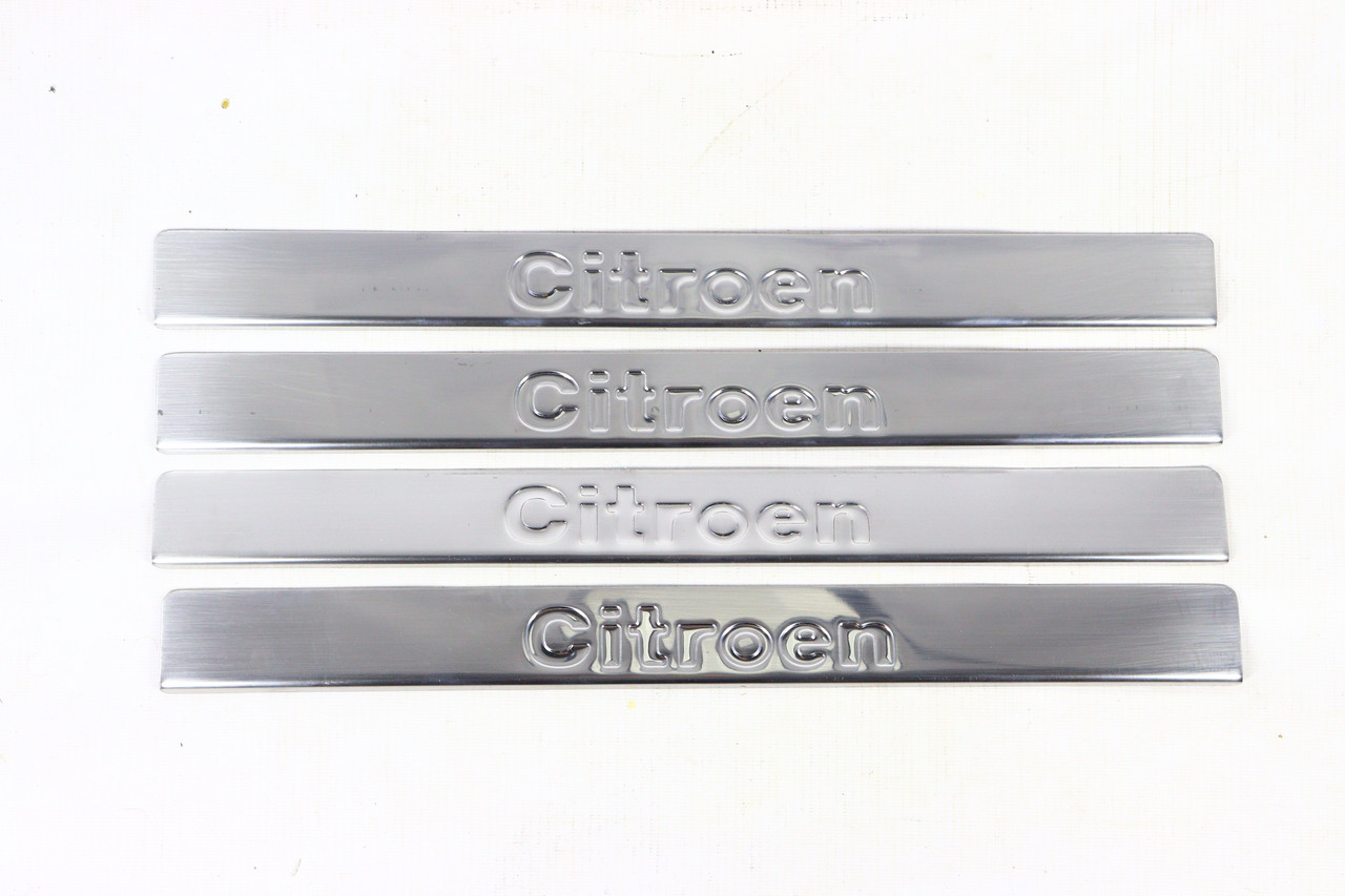 Хром накладки на пороги в салон (напис Citroen) на Citroen Berlingo 2008-2018, фото 1
