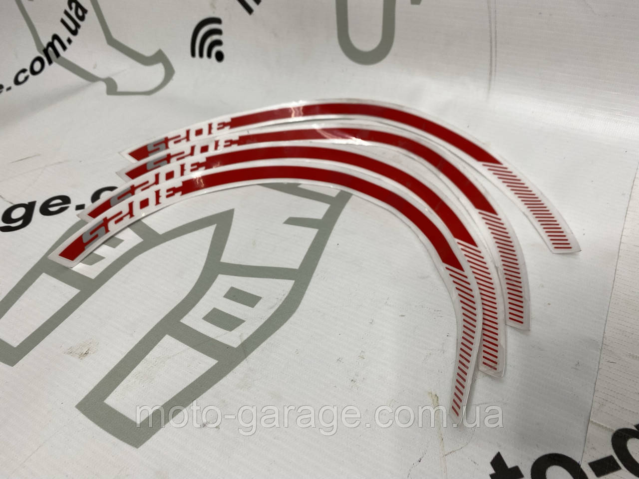 НАКЛЕЕЙКИ ОБОДА КОЛІСА CВЕТООТРОЖУВАЛЬНА BENELLI 302S КВЕТ червоний R17, фото 1