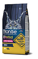 Сухой корм Monge Cat Bwild Low Graine Adult для взрослой кошки мясо зайца 1.5КГ