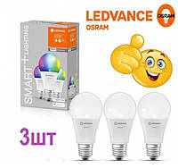 Лампа светодиодная Osram SMART+WiFi Classic Multicolour А60 9Вт/2700-6500К E27 (3шт) LEDVANCE 4058075485754