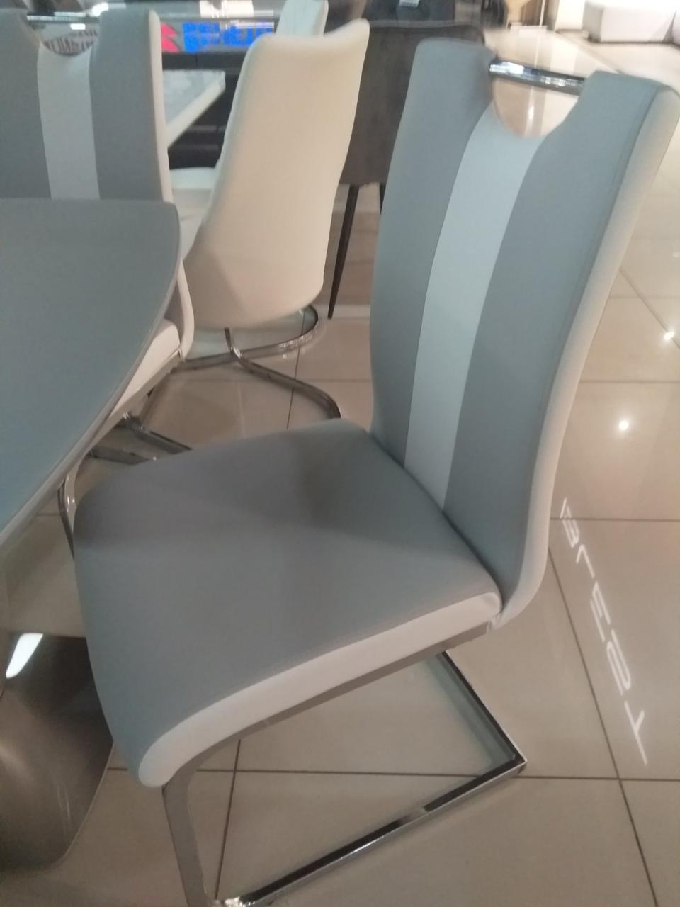 Стілець Орландо Orlando DS - 1007-1 Grey+White сіро-білий кожзам з ручкою