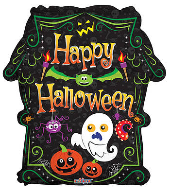 К 18" Halloween Scary Haunted House Foil Balloon. Фольгований шар будинку з привидами на Хелловін