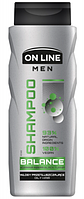 Шампунь чоловічий On Line Men Balance, для жирного волосся (400мл.)