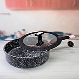 Велика глибока сковорідка 24 см 3.0 л Edenberg EB-3323 Сковорода з гранітним антипригарним покриттям, фото 2