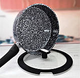 Велика глибока сковорідка 24 см 3.0 л Edenberg EB-3323 Сковорода з гранітним антипригарним покриттям, фото 5