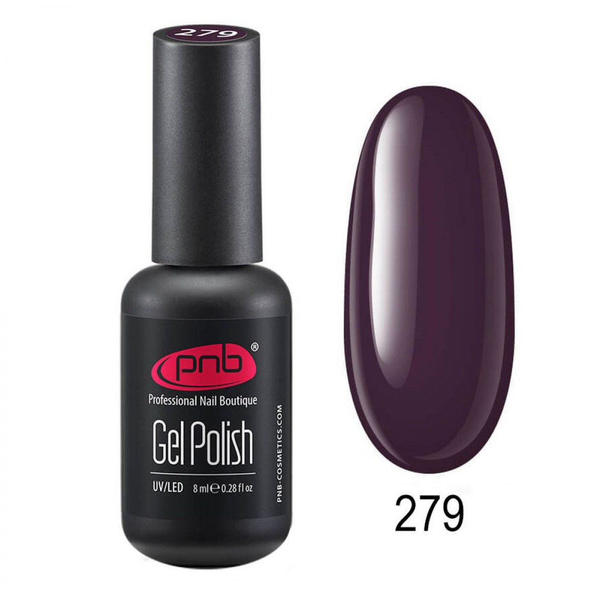 Гель лак PNB, 8 ml № 279( фіолетова емаль), фото 1
