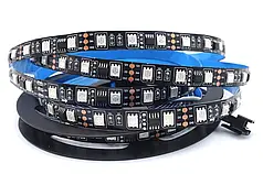 Адреса Smart LED стрічка LT TM1903 SMD5050 Digital RGB "Біжуча хвиля" 60шт/м 14.4W/m 12V IP20 чорна 93101