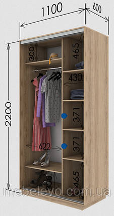 Шафа-купе 2Д Стандарт 110х60 h-220, ТМ Гарант, фото 1