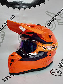 Шолом GEON 633 MX Fox Крос Neon Orange ОЧКИ VEMAR У ПОДАРУНОК!