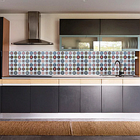 Кухонный фартук ПВХ для кухни Мозаика Узоры Матовый водостойкие 3Д декор стен 60*360см 6 панелей (СВП-204-М)