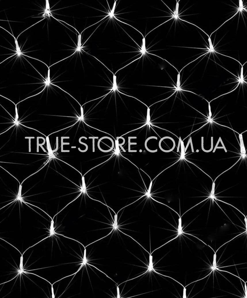 Гірлянда сітка 100 LED прозор. 1.2 м*1.2 м, Білий колір