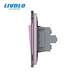 Двоклавішний вимикач Livolo рожевий скло (VL-C7K2-17), фото 3