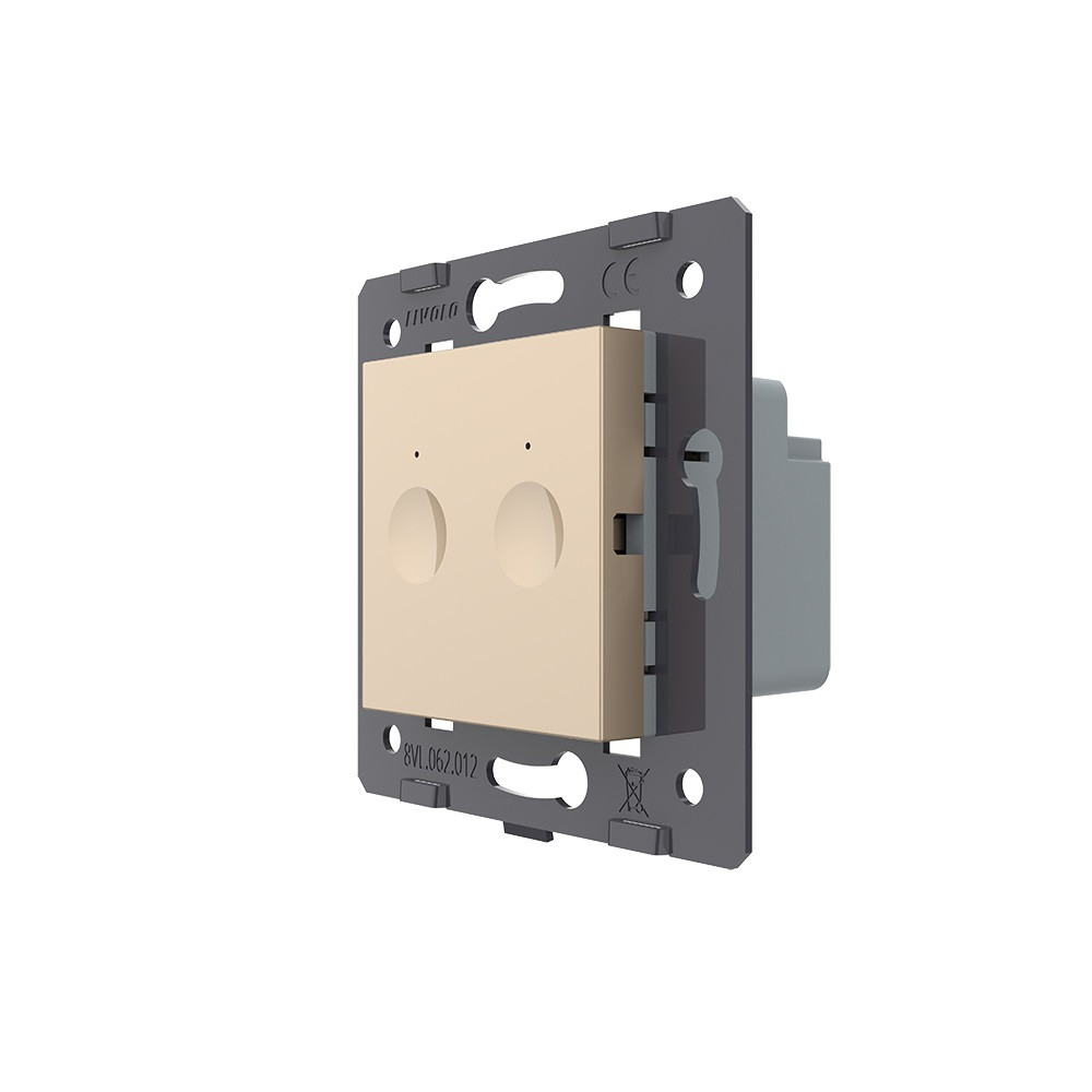 Механізм сенсорний вимикач Sense 2 сенсора Livolo золото (VL-FC2-2AP), фото 1