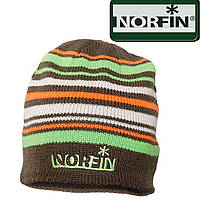 Шапка в'язана Norfin Frost BR (коричнева в смужку)