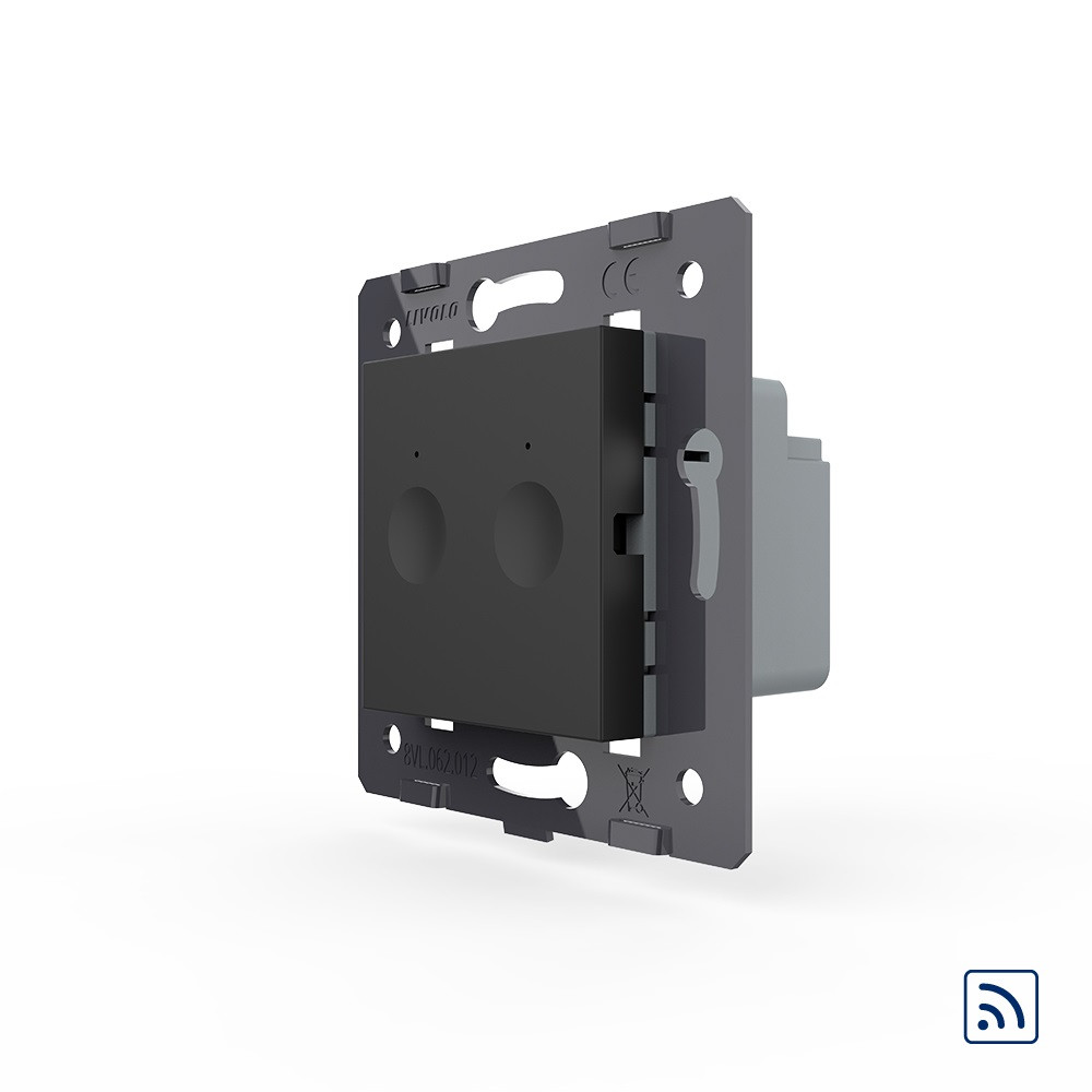 Механізм сенсорний радіокерований вимикач Sense 2 сенсора Livolo чорний (782100212), фото 1