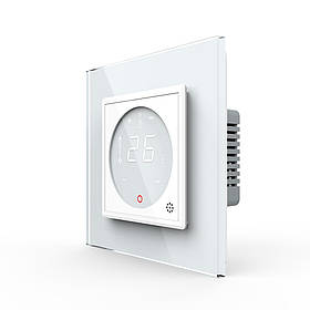 Цифровий сенсорний термостат для Конвектора Фанкойла Livolo білий скло (VL-C7-FCA-2WPS72)