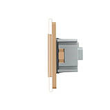Розумний сенсорний ZigBee вимикач 1 сенсор 3 розетки Livolo золото скло (VL-C701Z/C7C3EU-13), фото 3