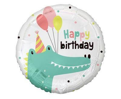 GD Foil balloon Happy Birthday dinosaur, 46 cm. Фольгований шар з днем народження. В УП