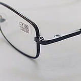 +0.75 Готовые мужские очки для зрения в черной металлической оправе, фото 5