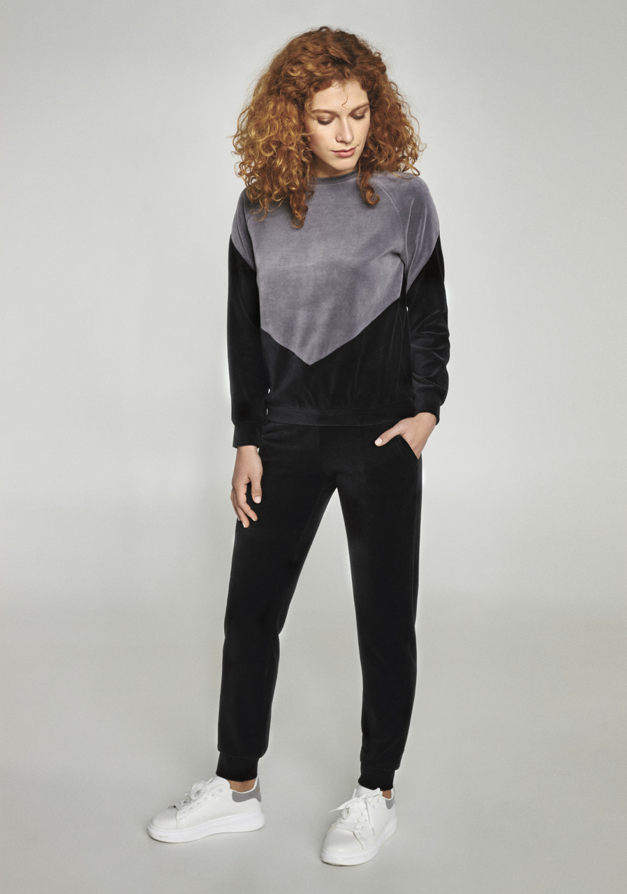 Костюм спортивний велюровий ELLEN зі штанами Онікс чорний, фото 1