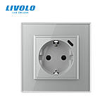 Електрична розетка з портом USB-C Livolo сірий (VL-C7CTF16A.UC18W-2IP), фото 4