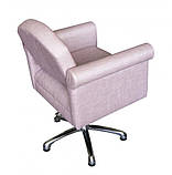 Квадратне перукарське крісло "Квін" з великими м'якими підлокітниками, фото 2